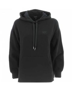 Felpa Garzata Cappuccio Chiuso A|X Armani Exchange Donna Tinta Unita Nera