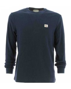 T Shirt Girocollo Manica Lunga Calvin Klein Uomo a Costine