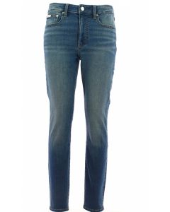 Pantalone Jeans Mid Rise Skinny Calvin Klein Donna Stone Wash Blu