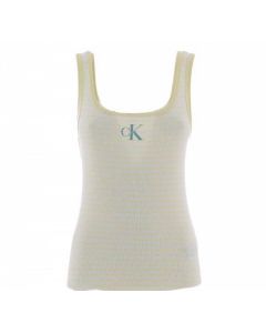 Canottiera a Righe Calvin Klein Donna Ampio Scollo Elasticizzata