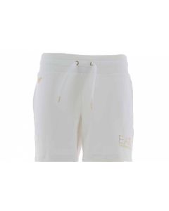 EA7 Emporio Armani Donna Short Tinta Unita con Logo EA7 in Strass