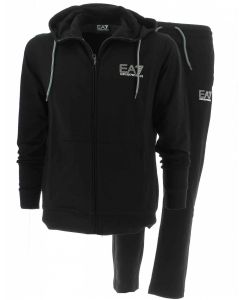EA7 Emporio Armani Tuta Felpa Uomo Garzata Full Zip Cappuccio con Pantalone Largo