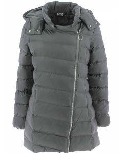 EA7 Emporio Armani Donna Giacca Lunga con Cappuccio Staccabile Tinta Unita