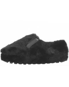 Calvin Klein Donna Scarpe Sabo in Eco Pelliccia Tinta Unita Nero