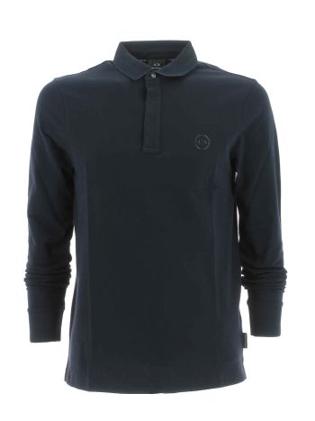 Polo Piquet Uomo A|X Armani Exchange Manica Lunga Tinta Unita