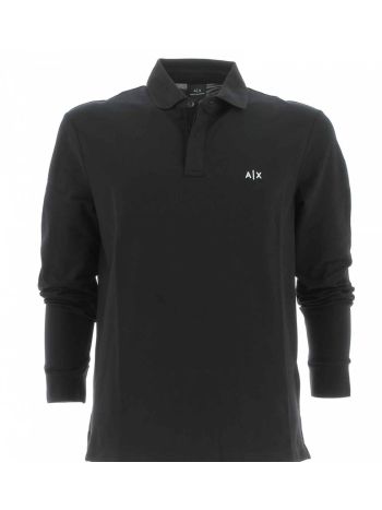 Polo Pique' Manica Lunga A|X Armani Exchange Uomo Tinta Unita