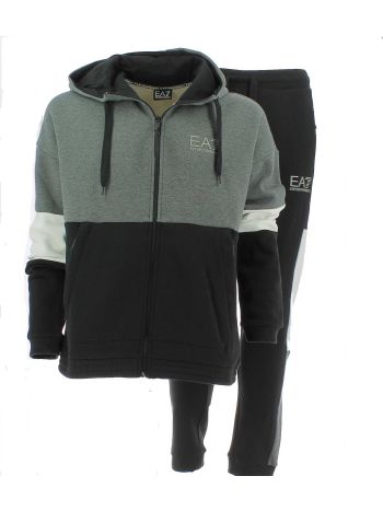 EA7 Emporio Armani Uomo Tuta Felpa Felpata Full Zip Cappuccio