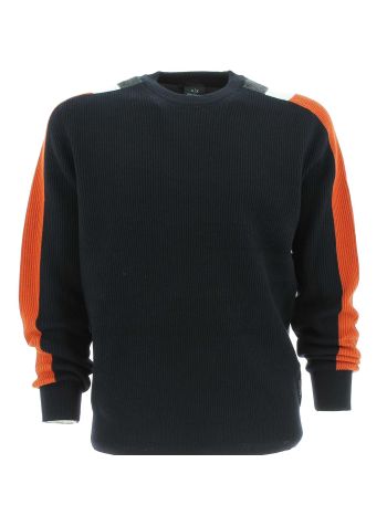A|X Armani Exchange Uomo Maglia Lana Giro Collo a Costina