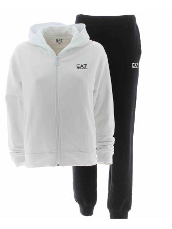 EA7 Emporio Armani Tuta Donna Felpa Felpata Full Zip Cappuccio