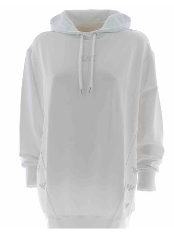 EA7 Emporio Armani Donna Felpa Garzata Over Capp Chiuso Tinta Unita