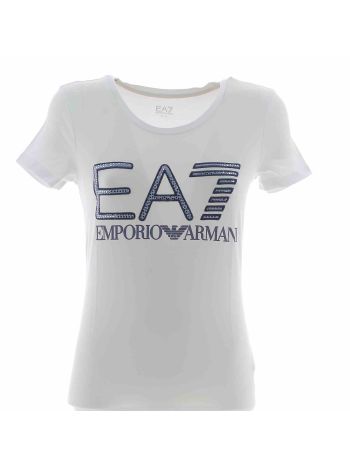 EA7 Emporio Armani Donna T Shirt Manica Corta Giro Collo Tinta Unita