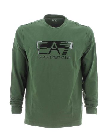 EA7 Emporio Armani Uomo T Shirt Manica Lunga Tinta Unita Grande Logo EA7
