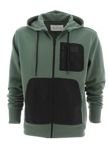Calvin Klein Uomo Felpa Garzata Full Zip Cappuccio