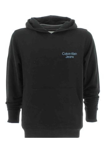 Calvin Klein Uomo Felpa Garzata Cappuccio Chiuso Tinta Unita