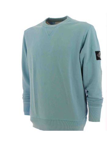 Calvin Klein Uomo Felpa Garzata Giro Collo Tinta Unita