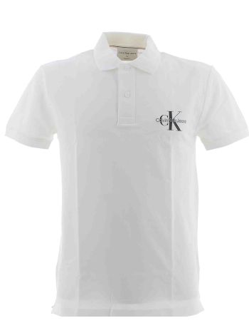 Calvin Klein Jeans Uomo Polo Manica Corta Regular Fit Tinta Unita in Pique'