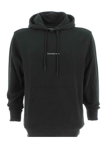 Calvin Klein Felpa Garzata Cappuccio Chiuso Uomo Tinta Unita