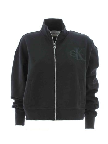 Calvin Klein Donna Felpa Crop Grazata Full Zip Tinta Unita