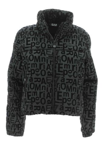 EA7 Emporio Armani Giacca Donna Crop con Logo EA7 Nera