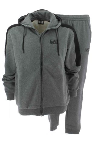 EA7 Emporio Armani Uomo Tuta Felpa Felpata Full Zip Cappuccio