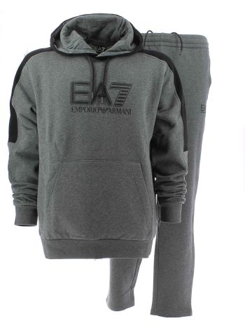 EA7 Emporio Armani Uomo Tuta Felpa Cappuccio Chiuso Bicolore