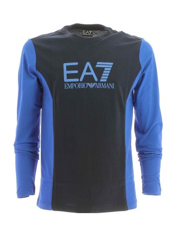 EA7 Emporio Armani T Shirt Uomo Manica Lunga Bicolore Logo EA7