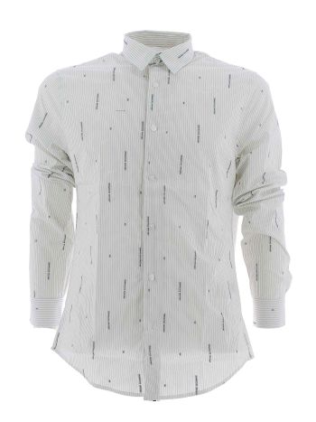 Armani Exchange Camicia Uomo Manica Lunga Slim Fit Multi Logo