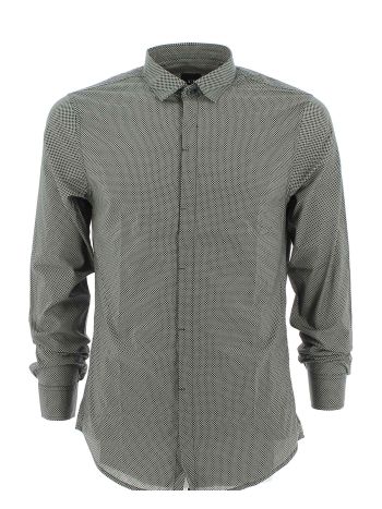 A|X Armani Exchange Uomo Camicia Manica Lunga a Fantasia