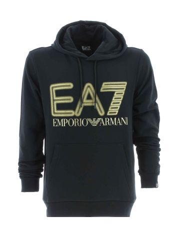 EA7 Emporio Armani Uomo Felpa Garzata Cappuccio Chiuso Tinta Unita