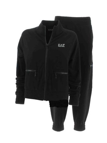 EA7 Emporio Armani Tuta Felpa Garzata Donna Full Zip Con Pantalone Cargo