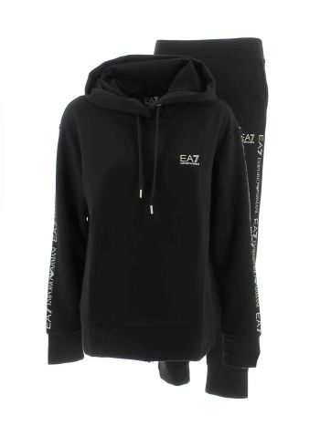 EA7 Emporio Armani Donna Tuta Felpa Felpata Cappuccio Chiuso