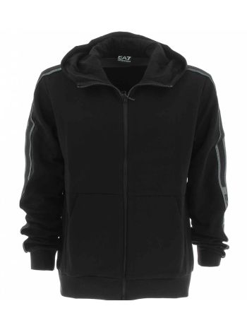 EA7 Emporio Armani Uomo Felpa Garzata Cappuccio Full Zip Con Tape EA7