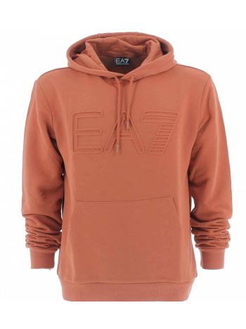 Felpa Garzata EA7 Emporio Armani Uomo Cappuccio Chiuso Grande Logo EA7