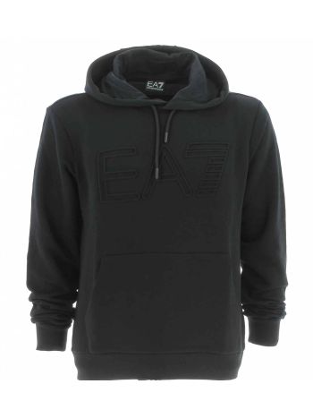 Felpa Garzata EA7 Emporio Armani Uomo Cappuccio Chiuso Grande Logo EA7