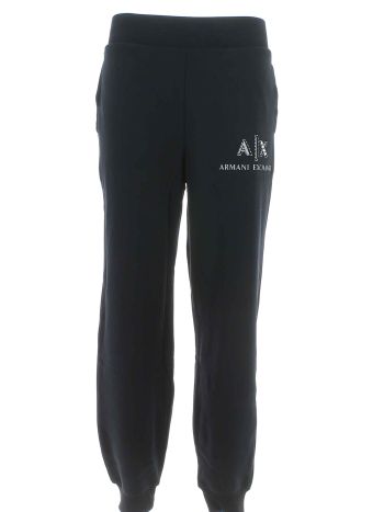 A|X Armani Exchange Pantalone Donna in Felpa Garzata con Logo in Strass A|X