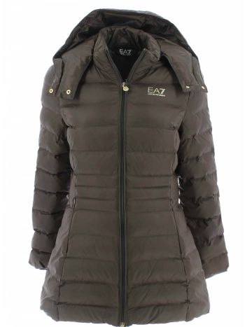 Giacca Lunga con Cappuccio EA7 Emporio Armani Donna Tinta Unita