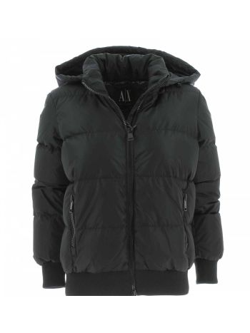 Giacca in Piuma A|X Armani Exchange con Cappuccio Donna Nera