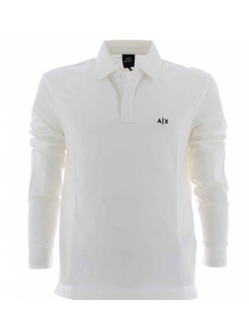 Polo Pique' Manica Lunga A|X Armani Exchange Uomo Tinta Unita