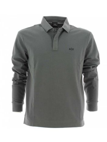 Polo Pique' Manica Lunga A|X Armani Exchange Uomo Tinta Unita