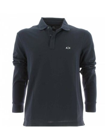 Polo Pique' Manica Lunga A|X Armani Exchange Uomo Tinta Unita