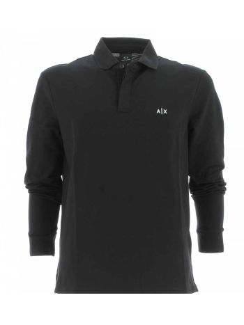 Polo Pique' Manica Lunga A|X Armani Exchange Uomo Tinta Unita