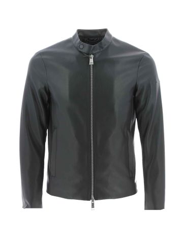 A|X Armani Exchange Uomo Giacca Ecopelle Full Zip Nera