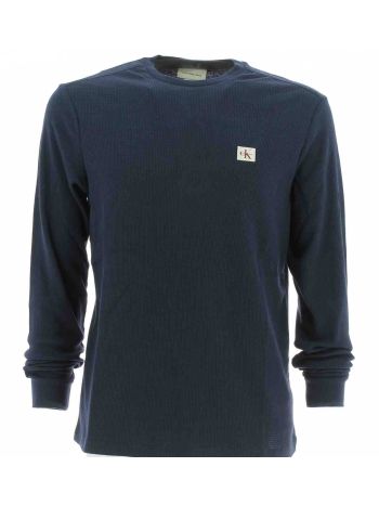 T Shirt Girocollo Manica Lunga Calvin Klein Uomo a Costine