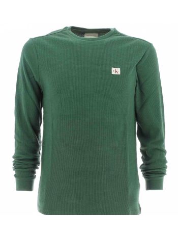 T Shirt Girocollo Manica Lunga Calvin Klein Uomo a Costine