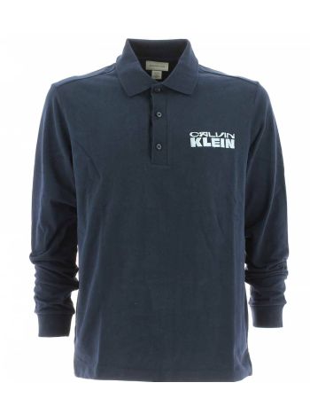 Calvin Klein Uomo Polo Jersey Manica Lunga Tinta Unita