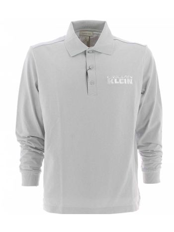 Calvin Klein Uomo Polo Jersey Manica Lunga Tinta Unita