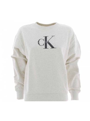 Felpa Garzata Girocollo Calvin Klein Donna Tinta Unita