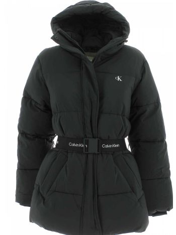 Giacca Parka con Cappuccio Full Zip Belted Midweight Puffer Calvin Klein Donna