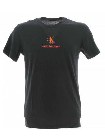 T Shirt Calvin Klein Uomo Manica Corta Girocollo Logo CK Stampato 2D
