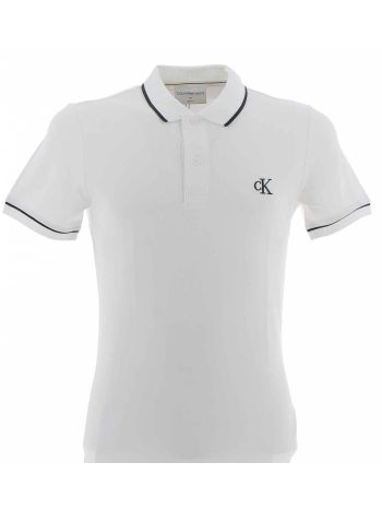 Polo Calvin Klein Uomo Manica Corta Slim Fit Tinta Unita in Pique'